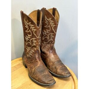Ariat Western Boots Men 11.5 D Brown Heritage Round Toe Leather Cowboy Work